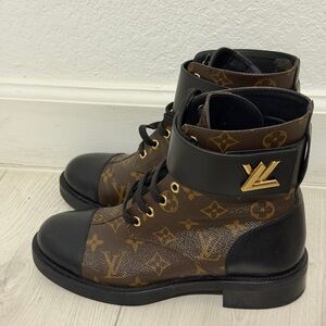 Louis Vuitton Black and Brown Monogram Boots